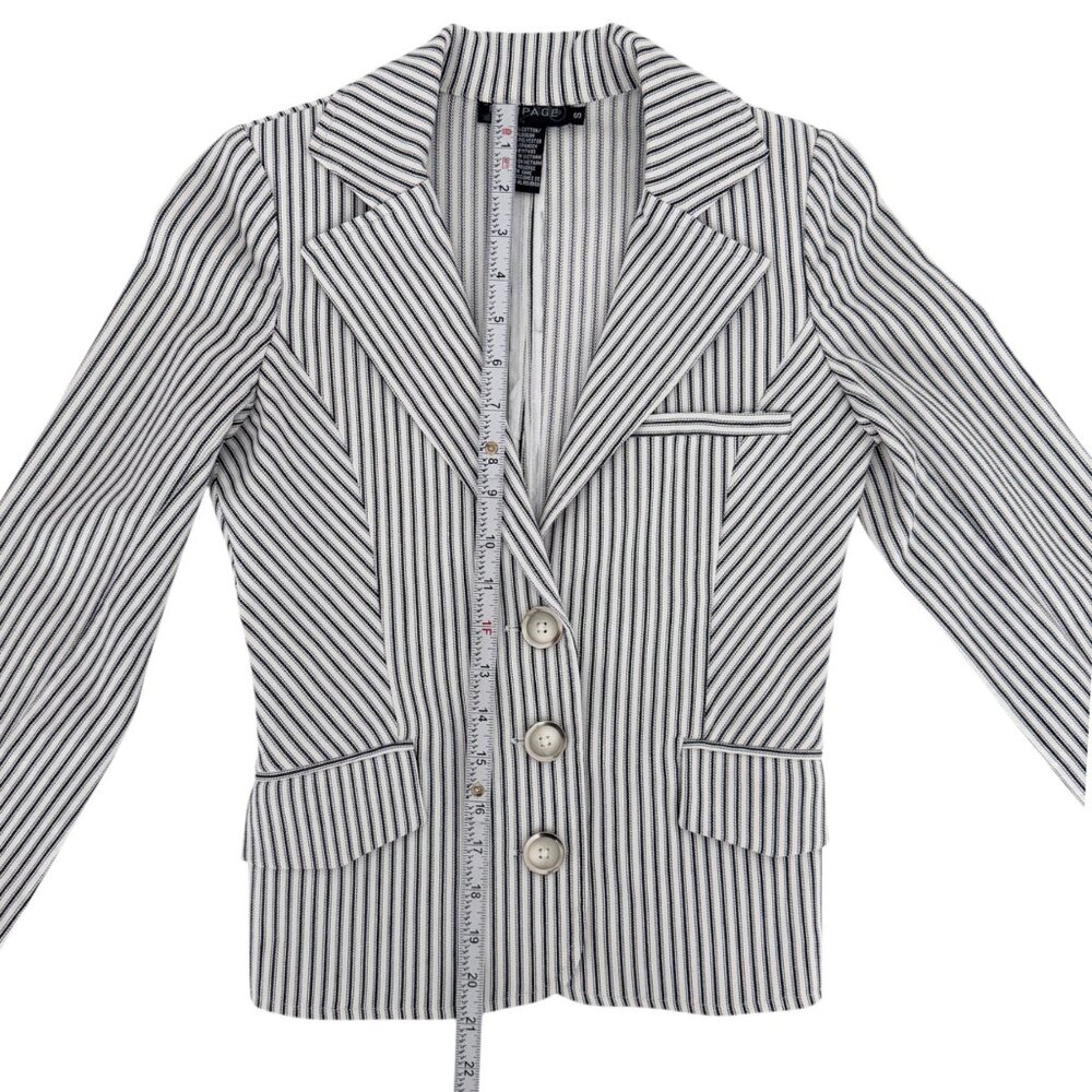 Rampage Y2K Preppy Long Sleeve Pinstripe Fitted Blazer Jacket (Small) - Picture 14 of 16